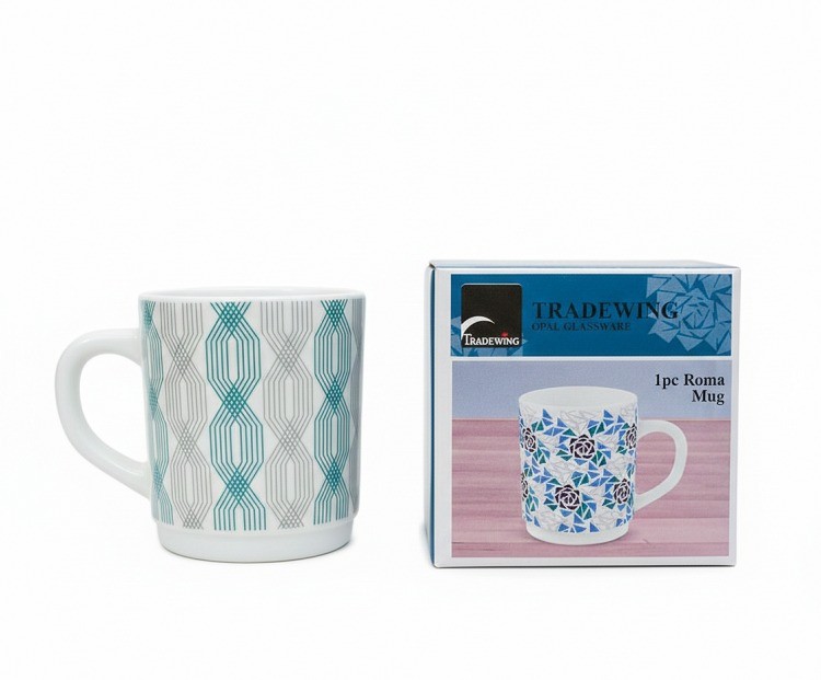 TW-RM28 Red Trellis 1 Pcs Mug | Printed Ceramic Coffee Cup