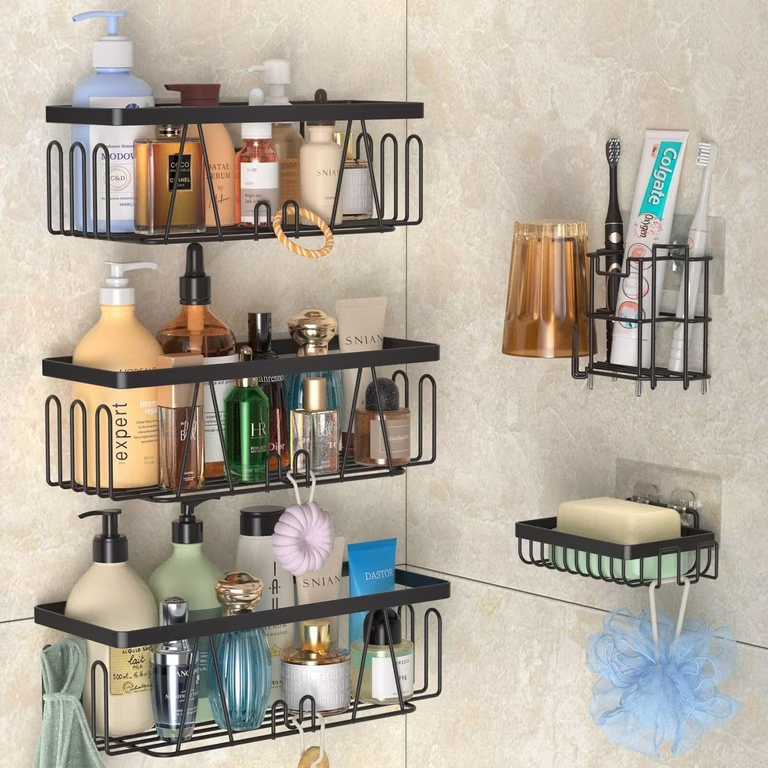 5 In 1 Metal Bathroom Shelves Set - Shower Caddy