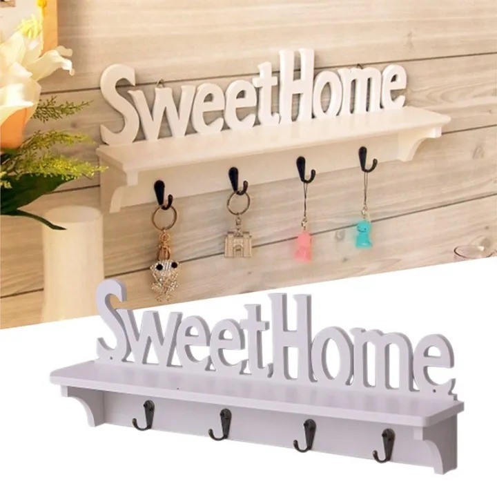 Wooden Sweet Home Key Hanger