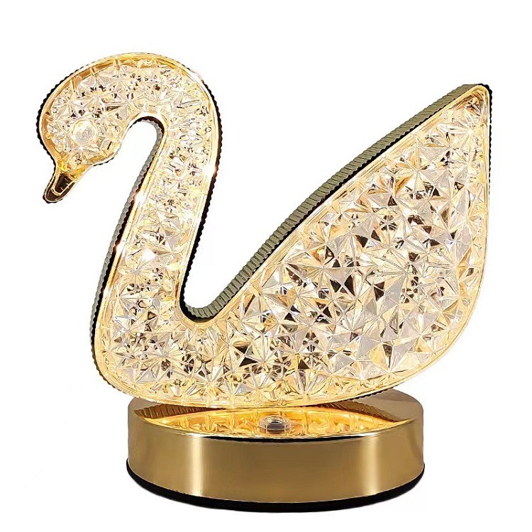 Swan Shaped Crystal LED Lamp | Decorative Night Light