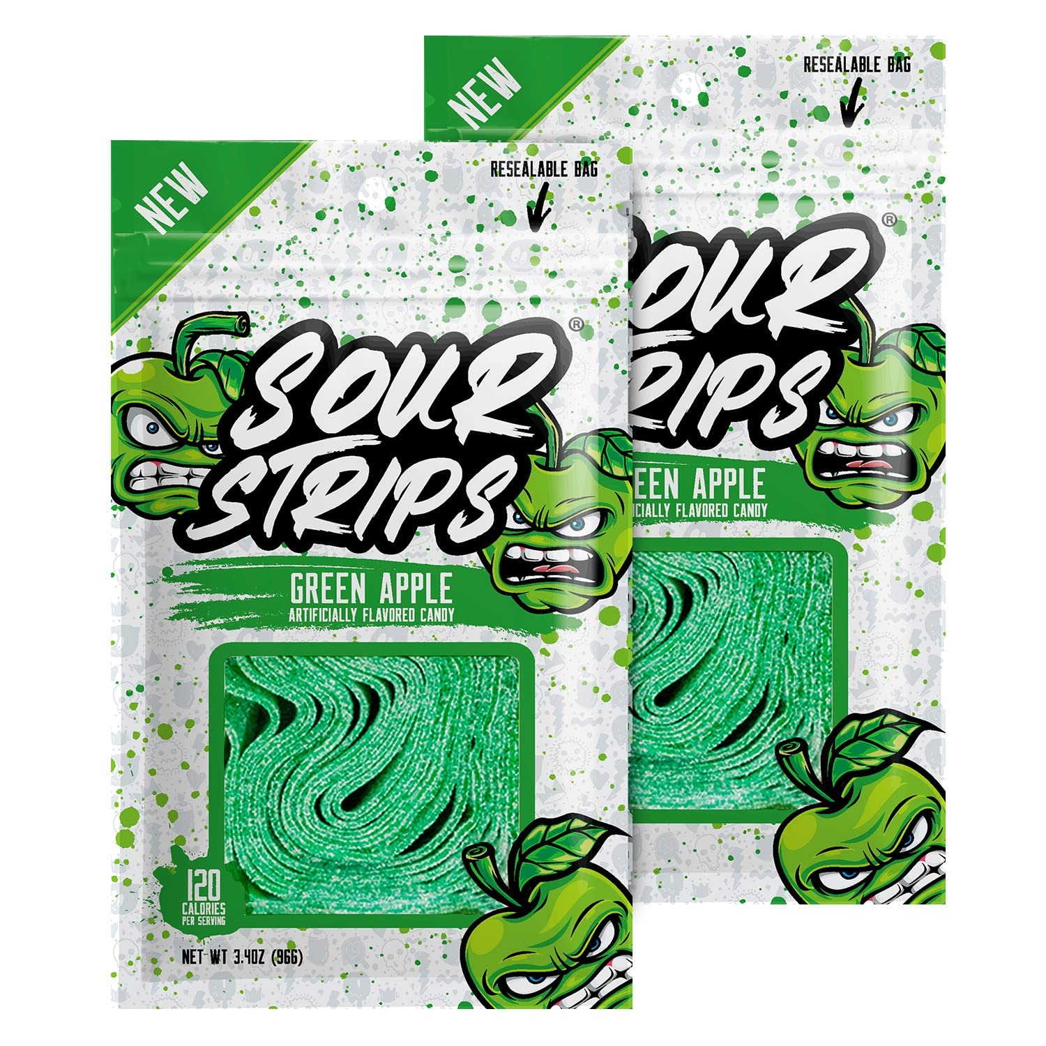 Sour Strips Green Apple candy 96G