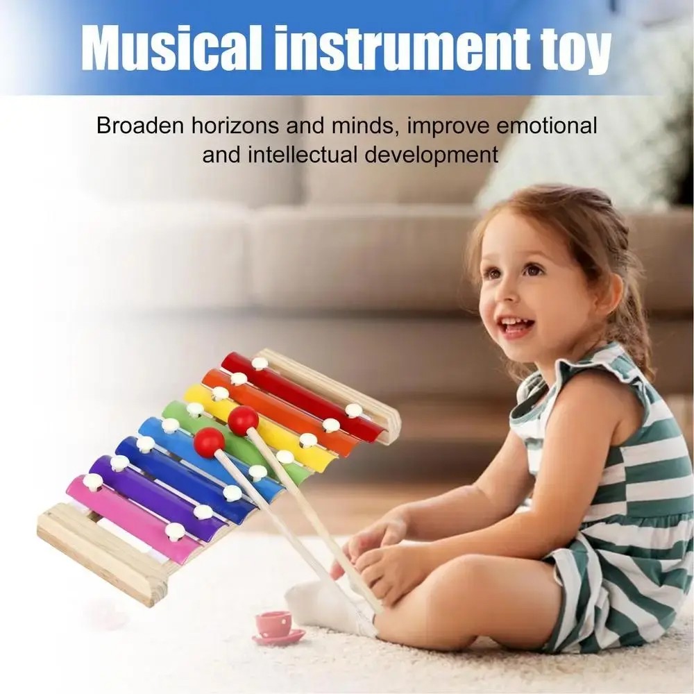 Kids Wooden 8-Tone Xylophone – Educational Musical Instrument Toy for Children