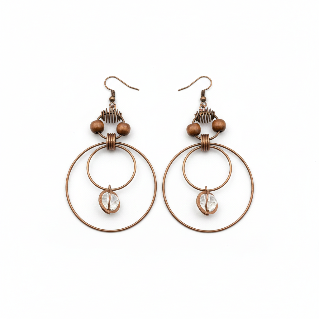 Elegant and Stylish Bronze Wire Earrings