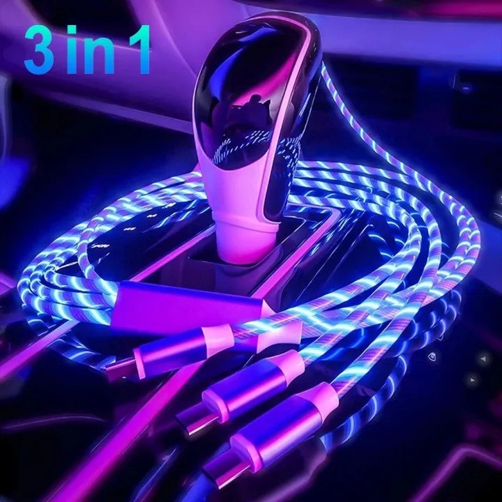 3 in 1 LED Lighting Fast Charging Cable