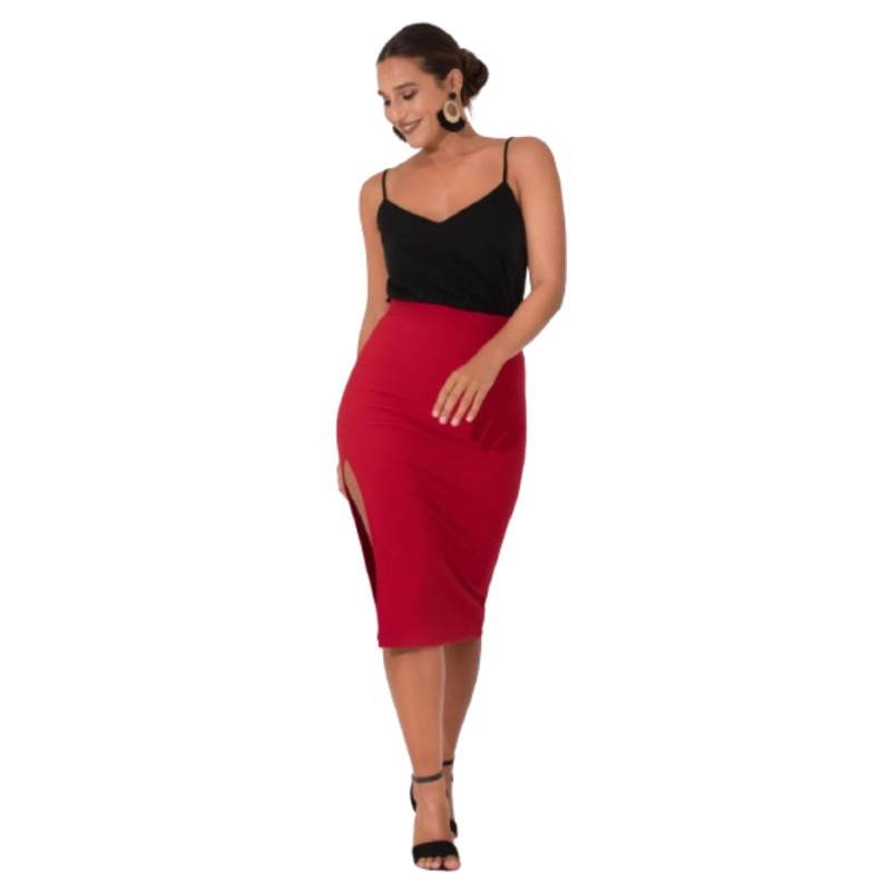 Side Slit Midi Skirt