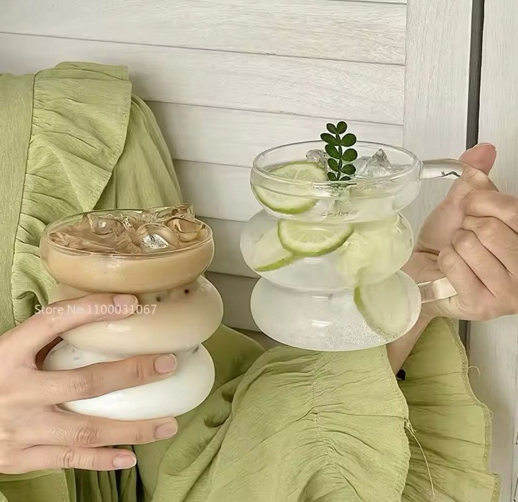 Bubble Cocktail Glass Mug with Elegant Bubble Design | Transparent Drinkware for Cocktails, Juice & Cold Beverages