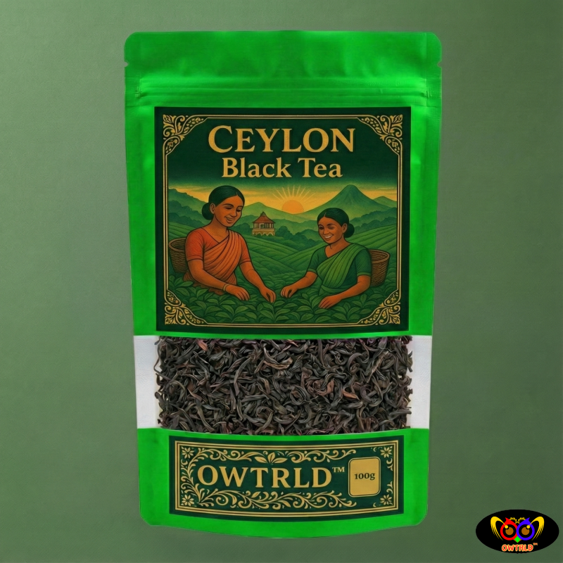 Premium Ceylon Black Tea Loose Leaf (BOPF) 100% Pure Sri Lanka | Strong Breakfast Brew | by Owtrld™