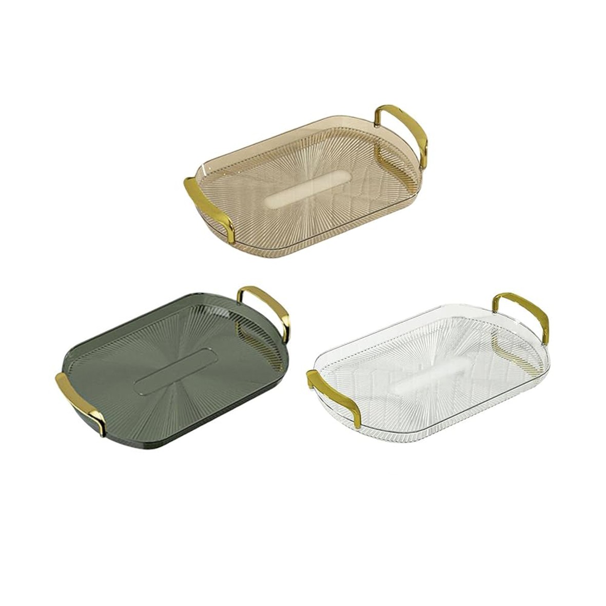 Square Tray with Gold Handle