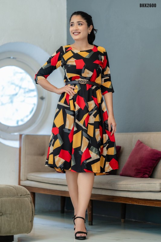 Maaza leather belt short frock