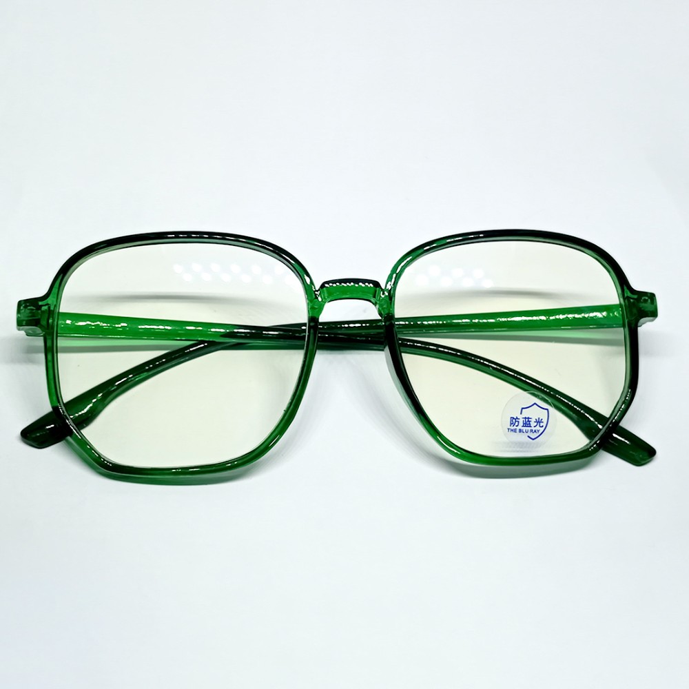 Retro Square Anti-Blue Light Computer Glasses – Green Frame Blue Ray Blocking Eyewear – 1020GE