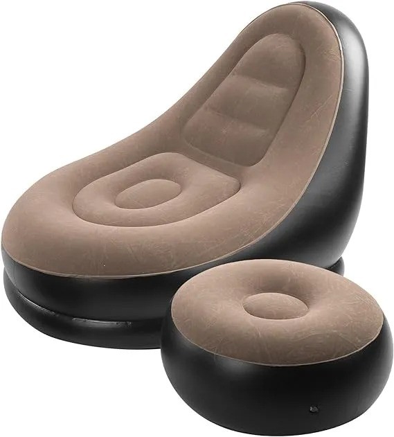 Inflatable Air Sofa With Foot Rest