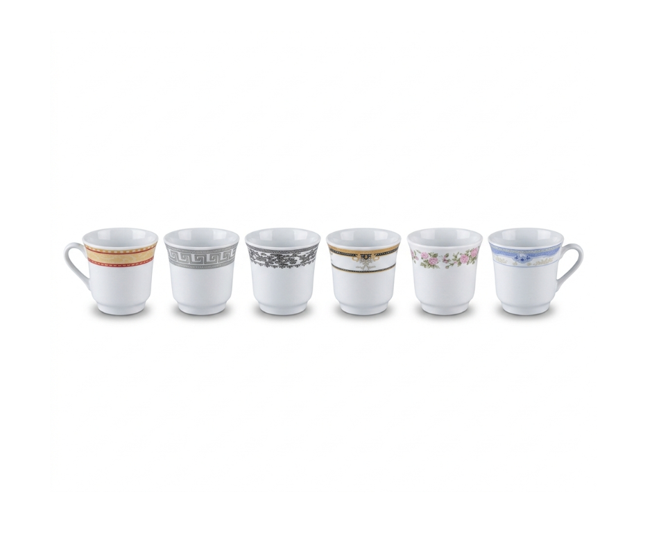 6 Pcs Galaxy Cup Set – 160cc | Elegant Glass Tea & Coffee Cup Set