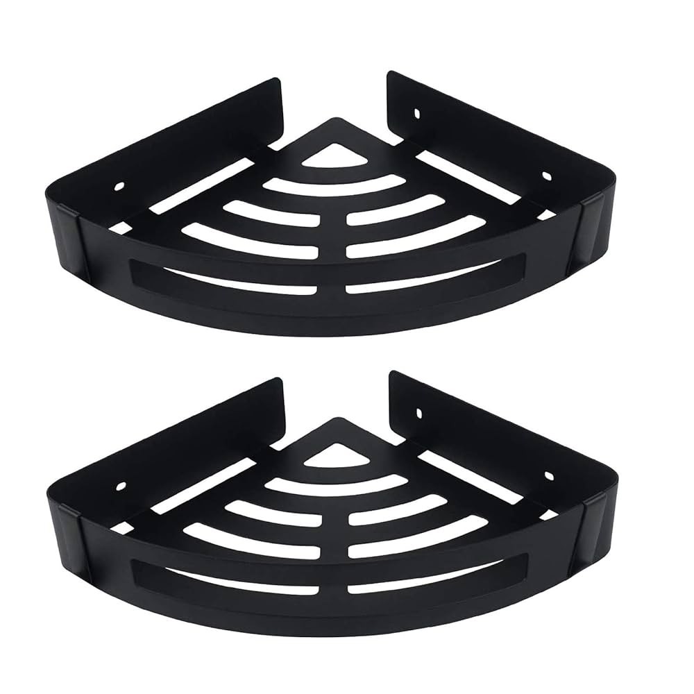 Bathroom Shelf – Black Wall-Mounted Storage Rack for Toiletries & Accessories