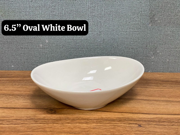 6.5 Inch Oval White Bowl