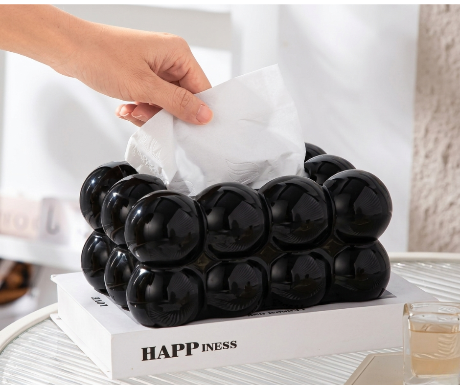 Bubble Tissue Box Holder | Creative Round Tissue Case for Home & Car