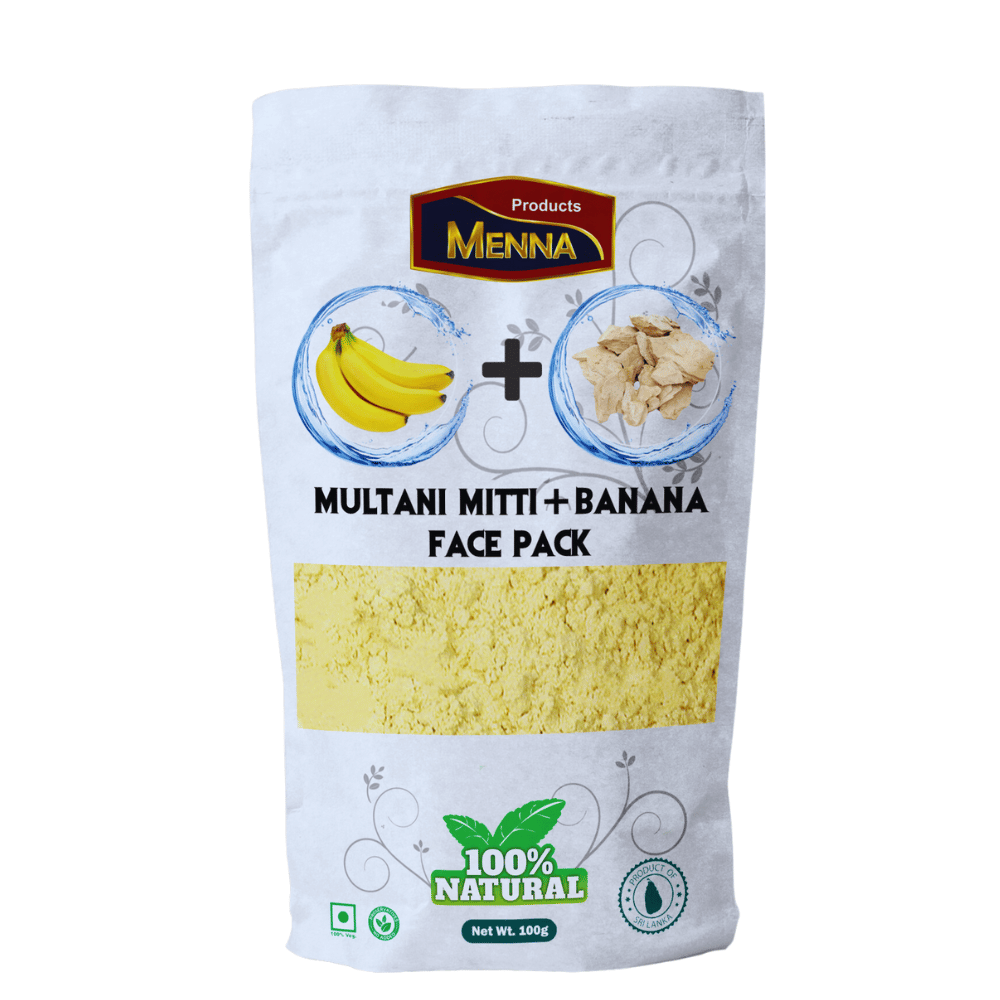 Multani Mitti + Banana Face Pack Powder 100g - Natural Deep Cleansing & Hydrating Skincare