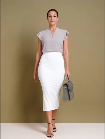 Midi Length Pencil Skirt