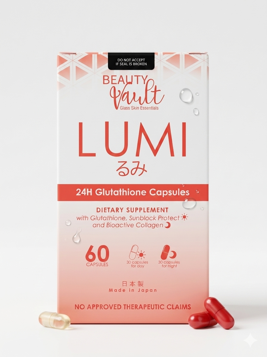 Beauty Vault Lumi 24H Glutathione – Advanced Skin Brightening & Antioxidant Capsules (60 Count)