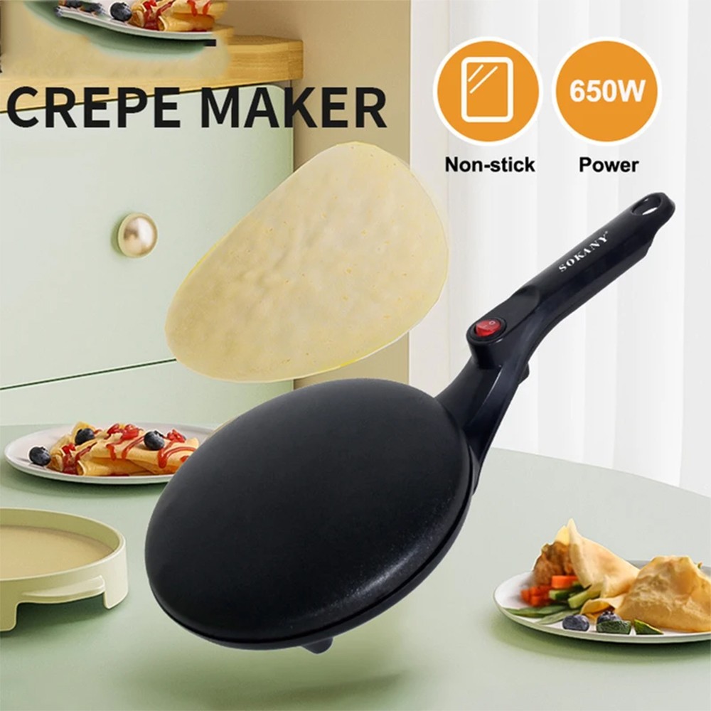 Sokany Crepe Maker – Non-Stick Electric Pancake & Crepe Cooker
