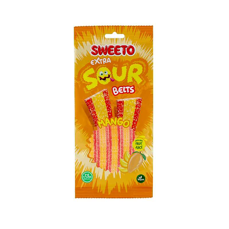Sweeto Extra Sour Mango Belts 75G