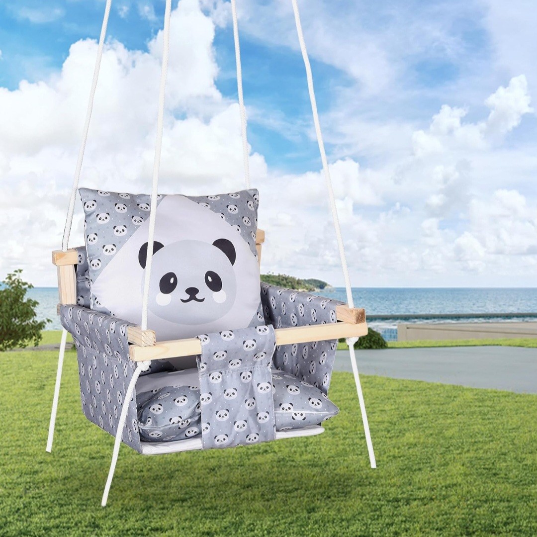 Swing for Kids | Baby Swing Hanging Indoor Outdoor | Kids Wooden Swing