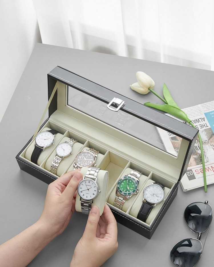 6 Slot Watch Storage Box – LD-1021 | Luxury Watch Organizer Case