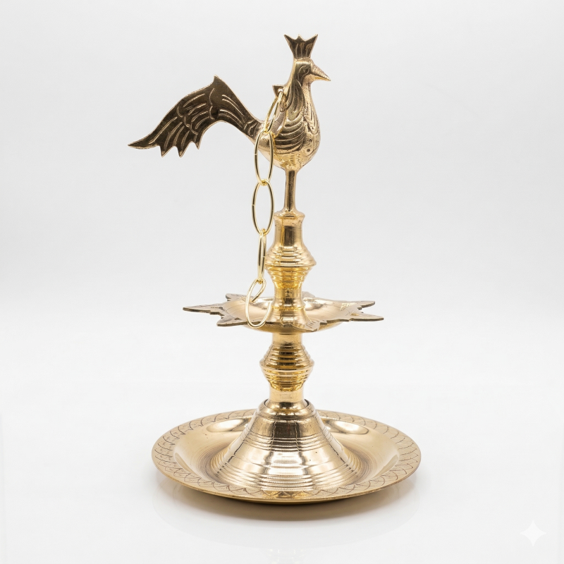 Traditional 12-Inch Plain Hanging Oil Lamp for Home and Spiritual Decor