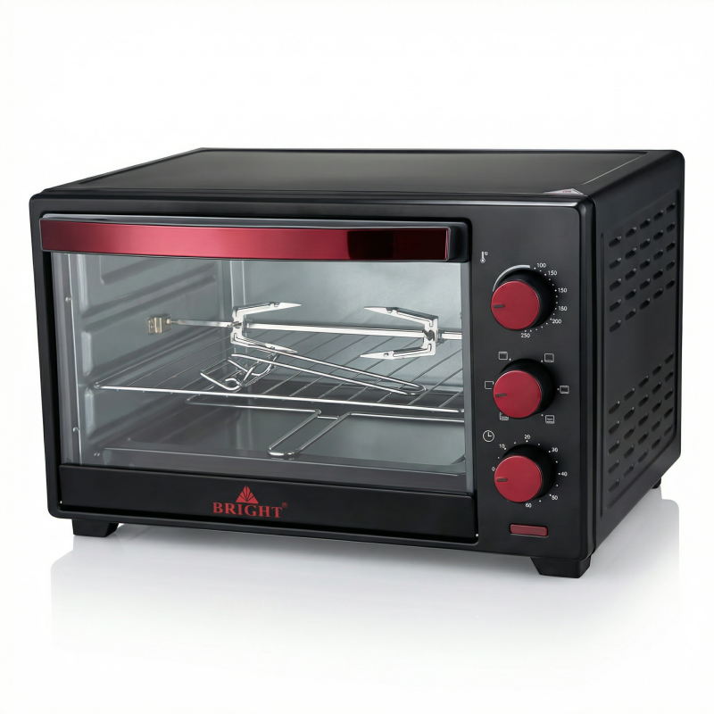 Bright BR-1930R 30L Electric Oven with Rotisserie - 1600W High Power Multi-Function Toaster Oven