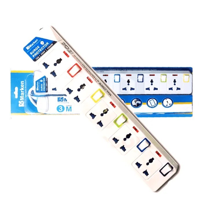 Marken 5 Way Extension Cord – 3M Multi Plug Power Strip