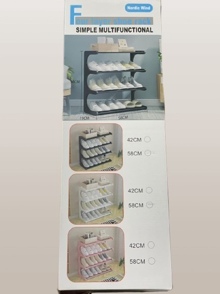 3 Layer C Shape Shoe Rack – Nordic Wind | Modern Shoe Organizer Stand