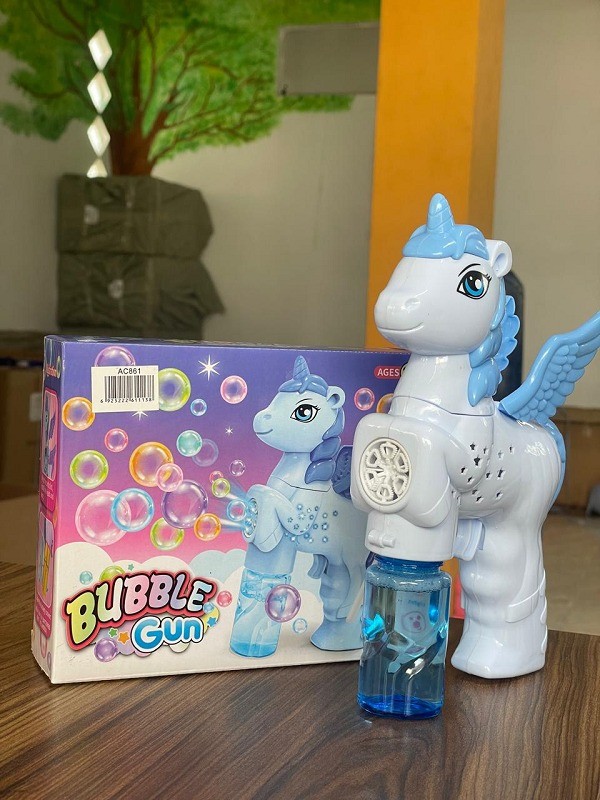 Unicorn Shaped Bubble Gun – Kids Automatic Bubble Blower Toy