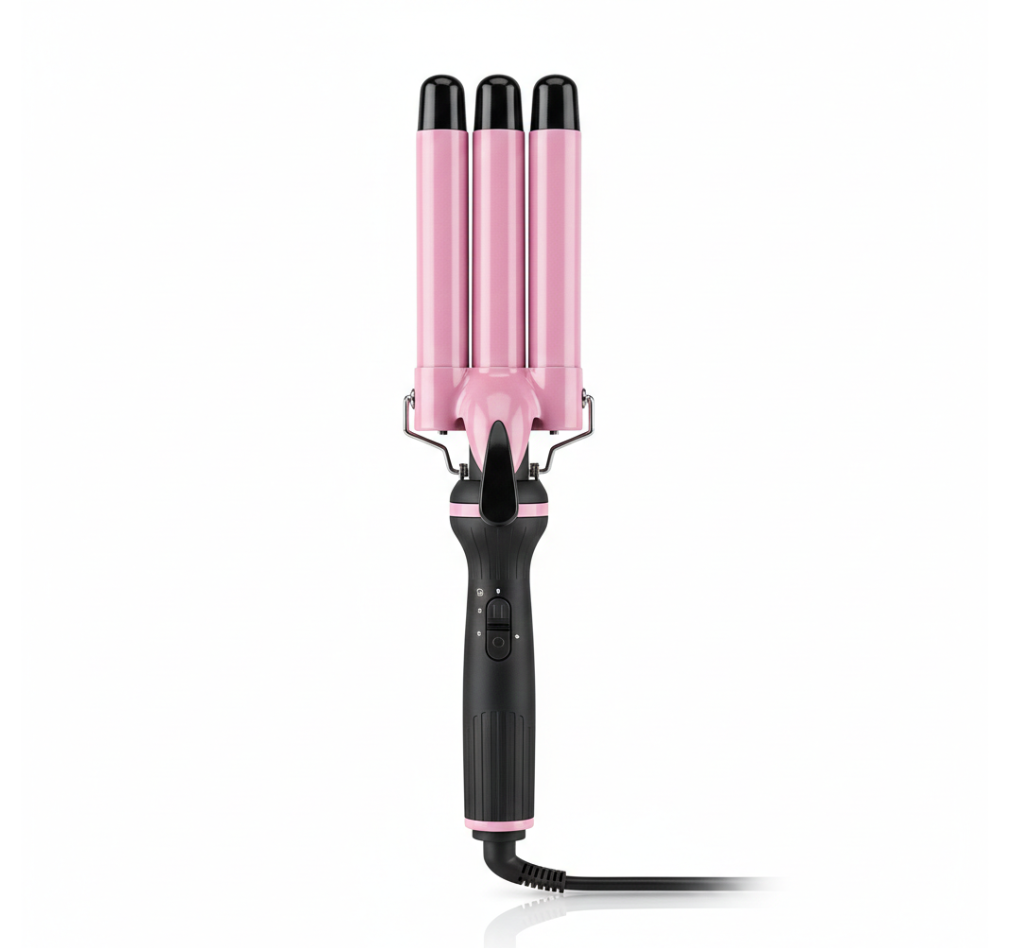 3-Barrel Curling Iron Wand | Professional Hair Styling Tool for Beach Waves
