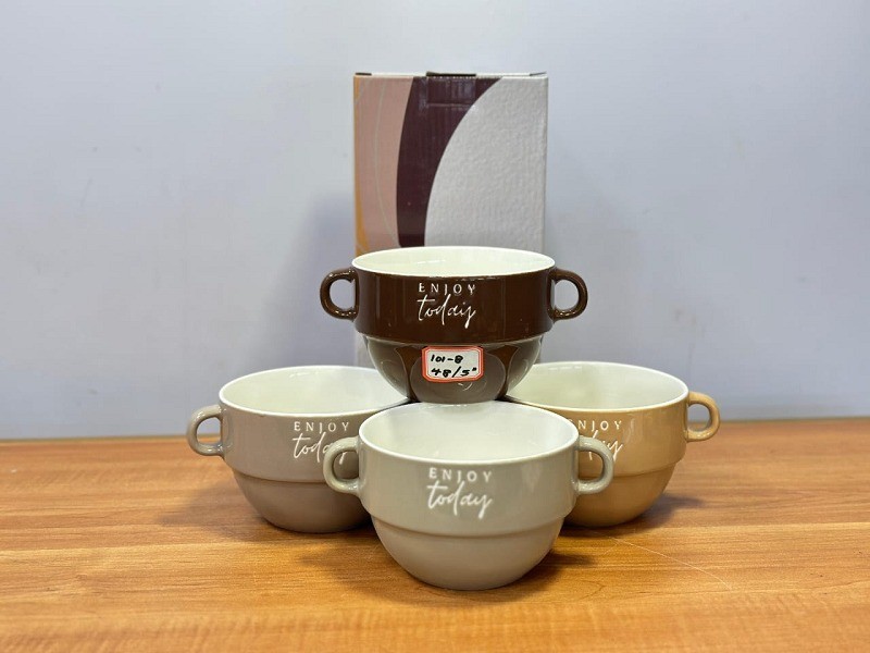 Ceramic Soup Bowl Cup – Large Handle Soup & Noodle Cup