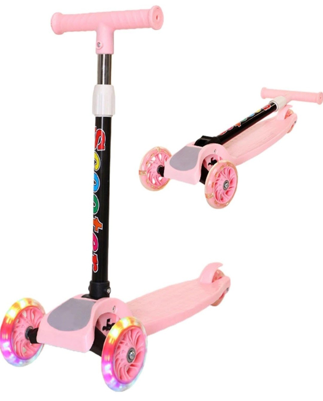 Kids Toddler Scooter - Deluxe Aluminum 3 Wheel Glider w/Kick n Go