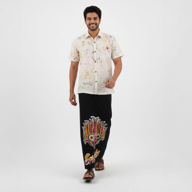 Handmade Batik Shirt and Sarong Kit - Traditional Artisanal Matching Set