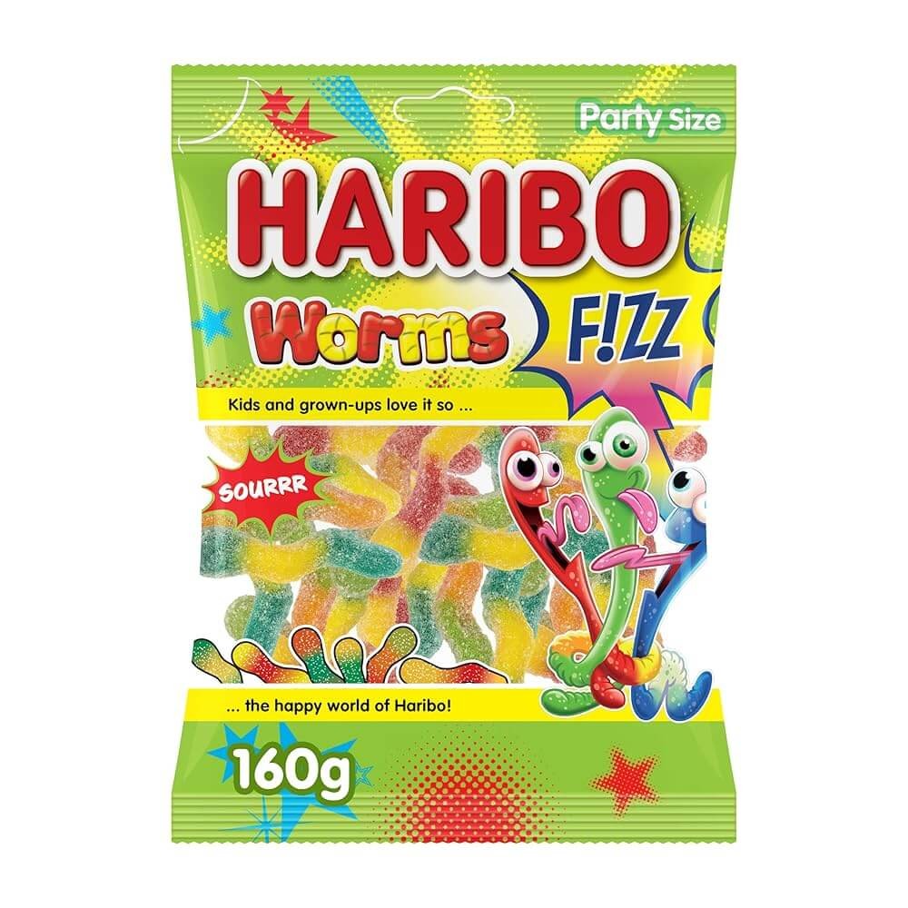 Haribo Worms Fizz Sour 160G