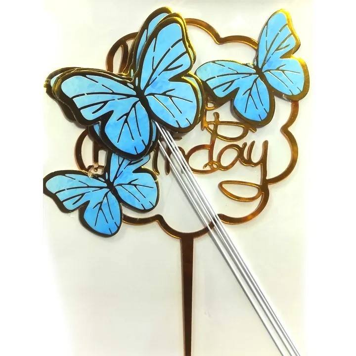Happy Birthday Butterfly Cake Topper