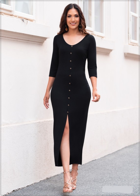 Mock Button Down Dress