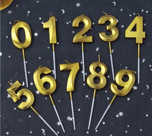 Metallic Birthday Number Candle