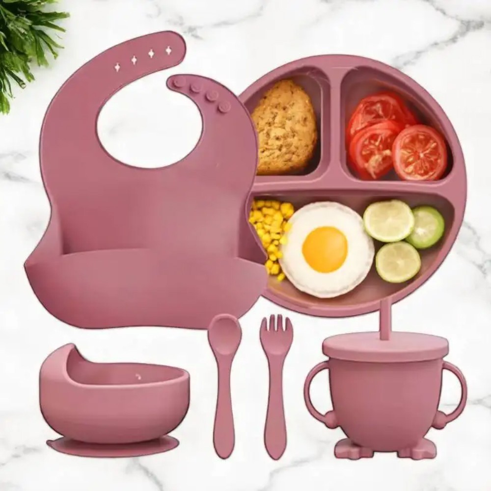 6pcs Silicone Baby Feeding Cutlery Set – BPA-Free Soft Spoon & Fork Set for Toddlers & Infants