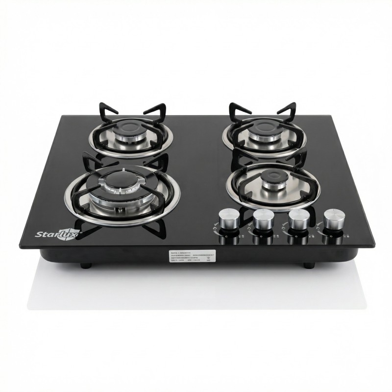 Starlux SL-27718 4-Burner Built-in Gas Hob - High-Efficiency LPG Cooktop with Auto-Ignition