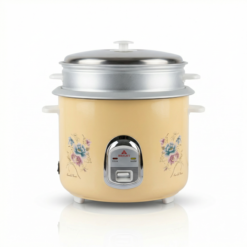 BRIGHT 2.8L Electric Rice Cooker - 1000W High Power Automatic Cooker with Stainless Steel Lid