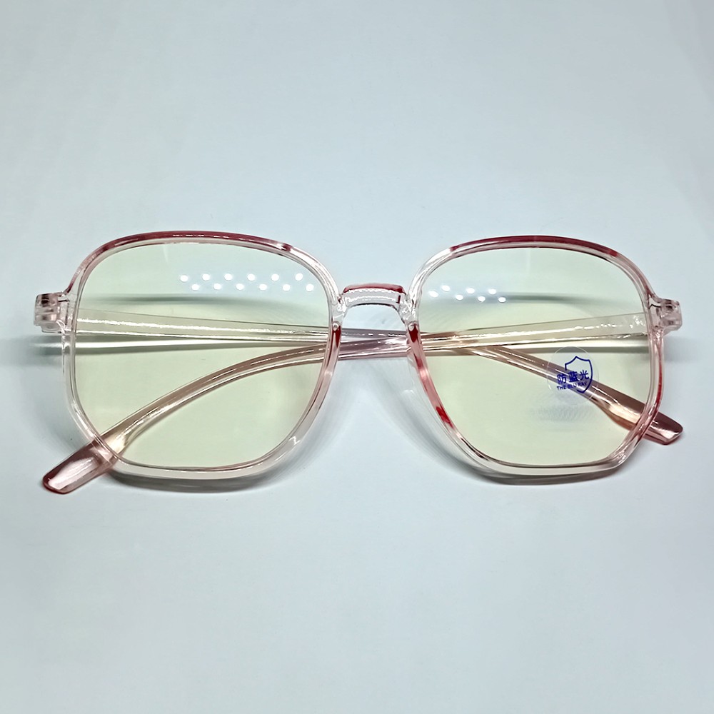 Retro Square Anti-Blue Light Computer Glasses – Pink Frame Blue Ray Blocking Eyewear – 1020PK