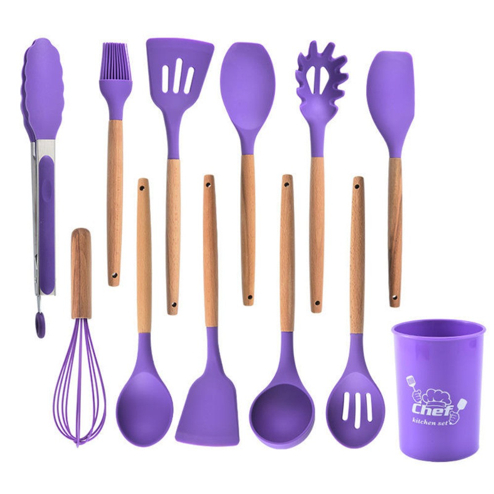 12-piece silicone kitchen utensil set