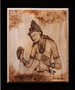 Sigiri Fresco / Wood Burn Art / Pyrography / GGSI - 00027