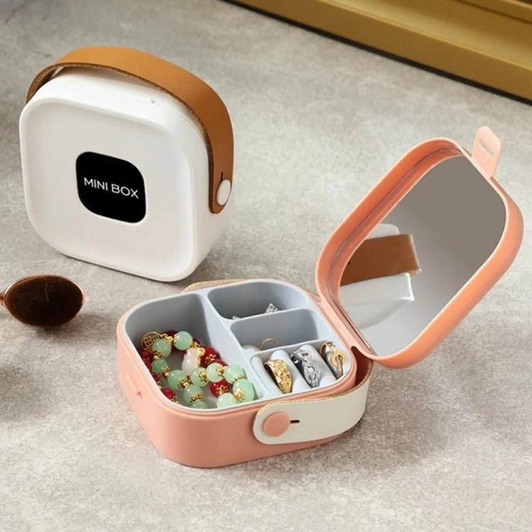 Small Jewellery Organizer Box | Portable Jewelry Storage Case for Rings, Earrings & Necklace