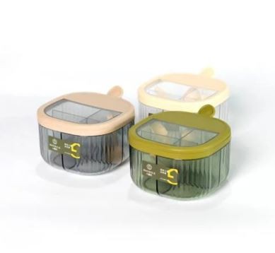 Transparent 4 Compartment Spice Box