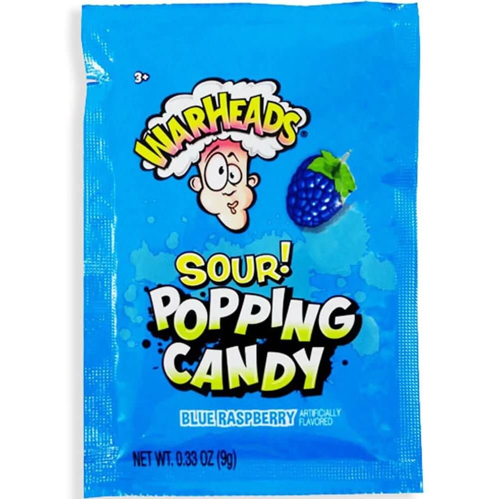 Warheads Sour Popping Candy Blue Raspberry 9G
