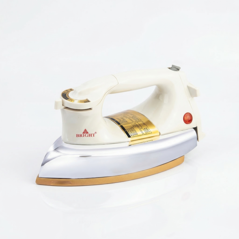 Bright BR-1277 Heavy Weight Electric Iron 1200W - Non-Stick Gold Soleplate & Deluxe Metal Body