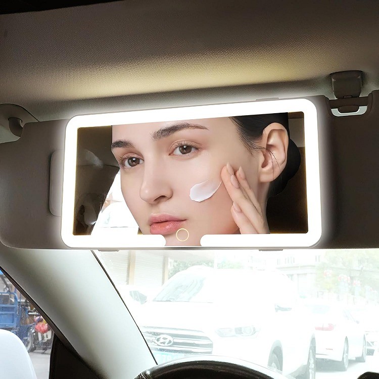 Car Visor Makeup Vanity Mirror with LED Light | Sun Visor Cosmetic Mirror for Car